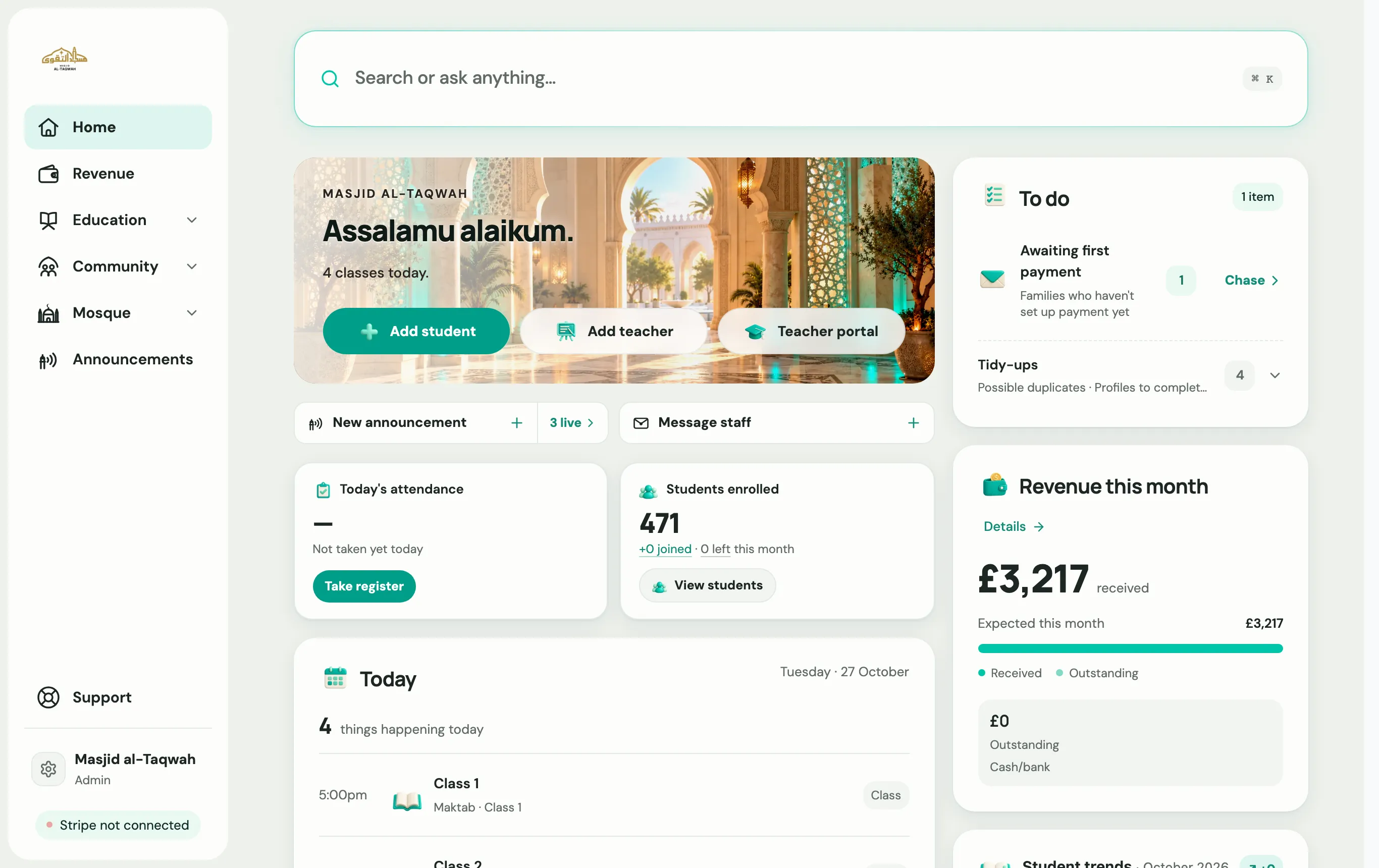 The Labbaik Home screen with the Get set up guide